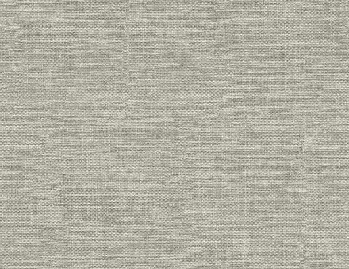 Taupe faux linen texture wallpaper sample - Nomi by Seabrook Designs