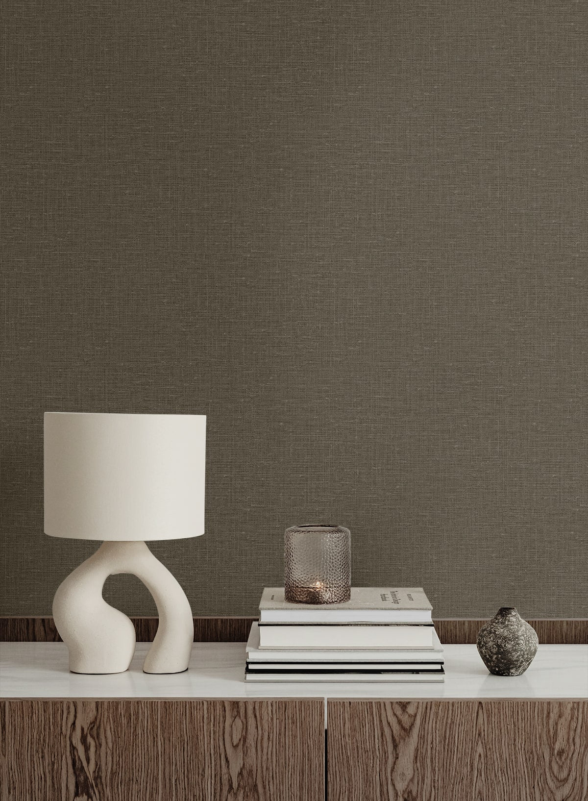 Nomi Shale by Linen & Silk Textures Faux Linen Texture Vinyl Wallpaper – Seabrook Designs GT30032