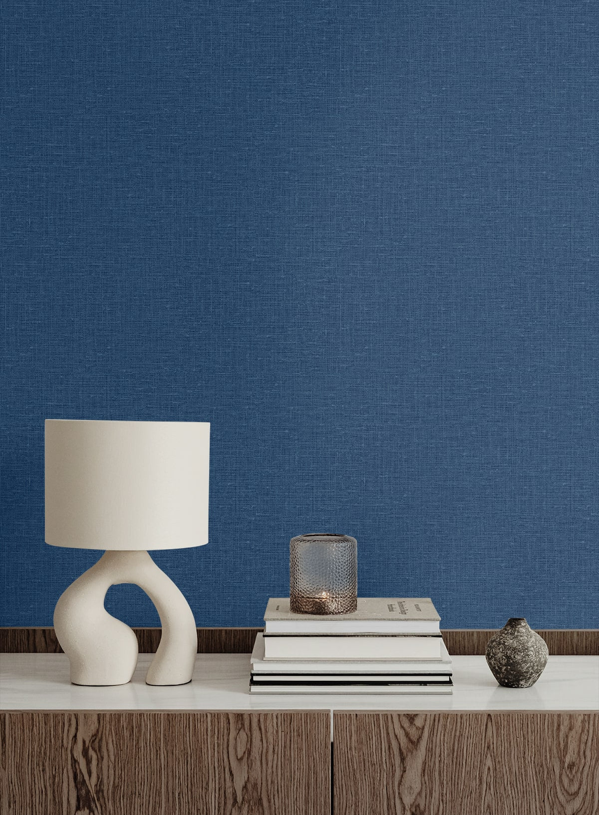 Nomi Ocean by Linen & Silk Textures Faux Linen Wallpaper – Seabrook Designs GT30033
