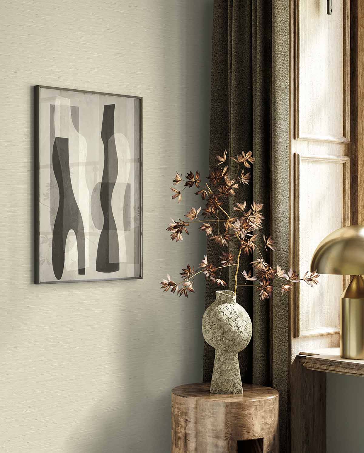 Bangkok Latte by Linen & Silk Textures Faux Silk Texture Vinyl Wallpaper – Seabrook Designs GT30105