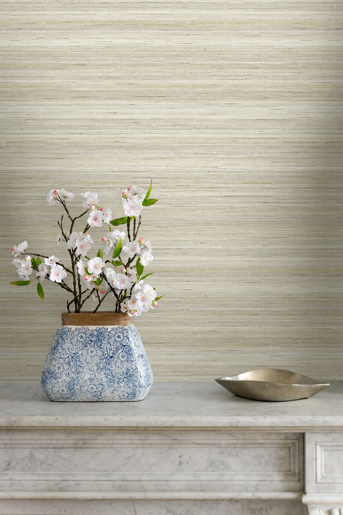 Meiya Rice by Seabrook Designs Textured Stria Type II Vinyl Wallpaper – Seabrook Designs GT30402