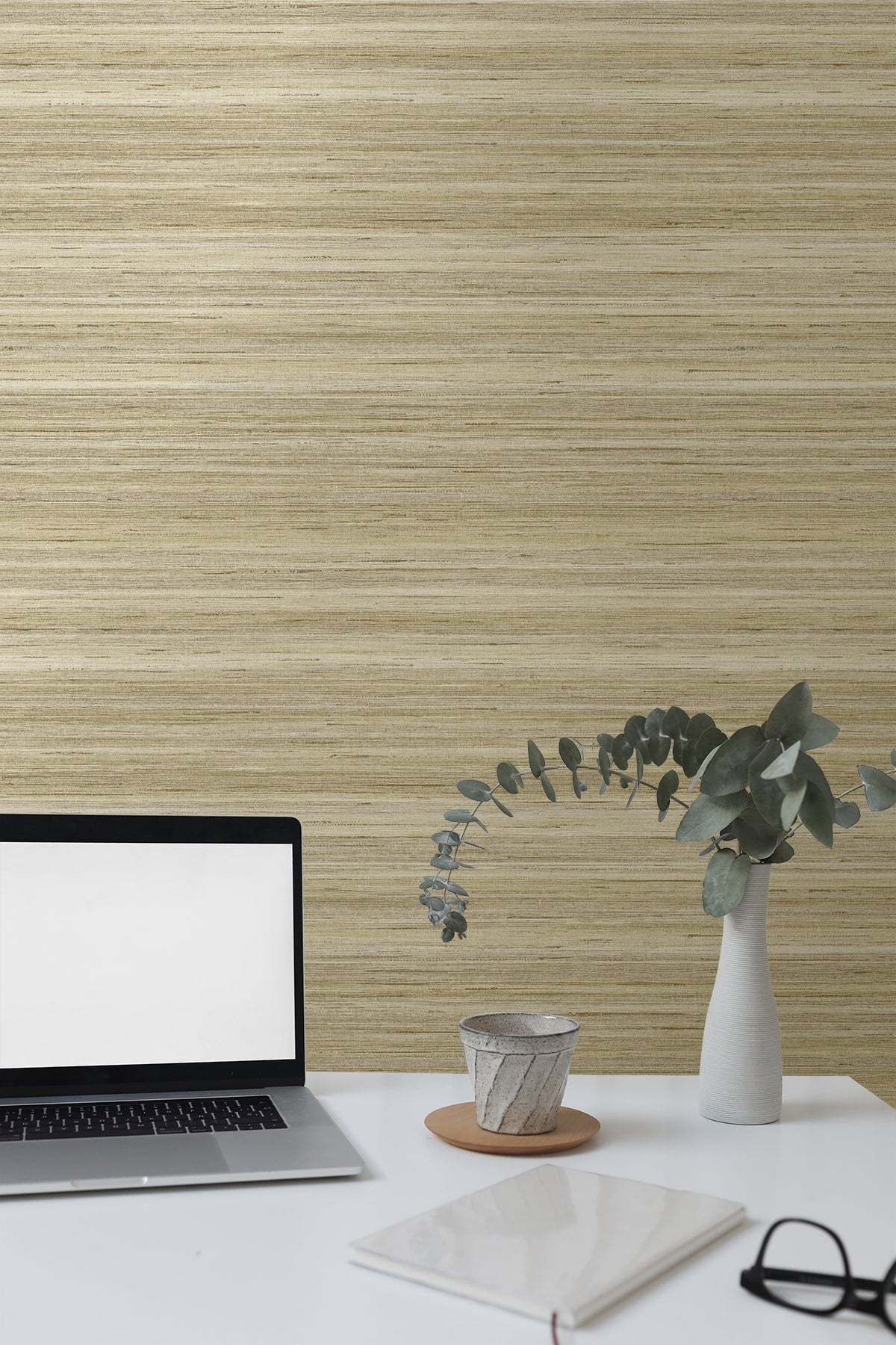 Meiya Straw by Seabrook Designs Textured Stria Vinyl Wallpaper – Seabrook Designs GT30410