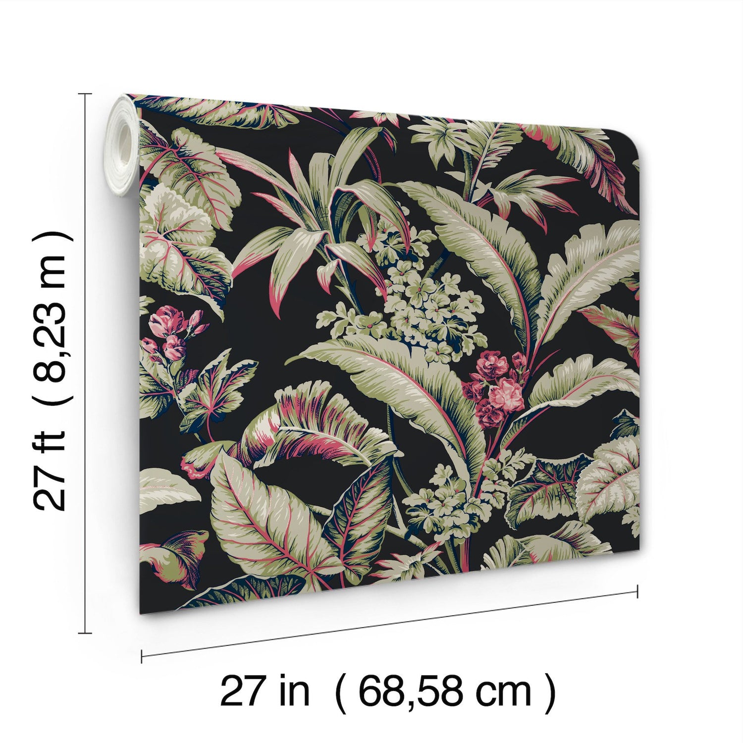 Mystic Isle Black Tropical Eclectic Wallpaper - York GT4504