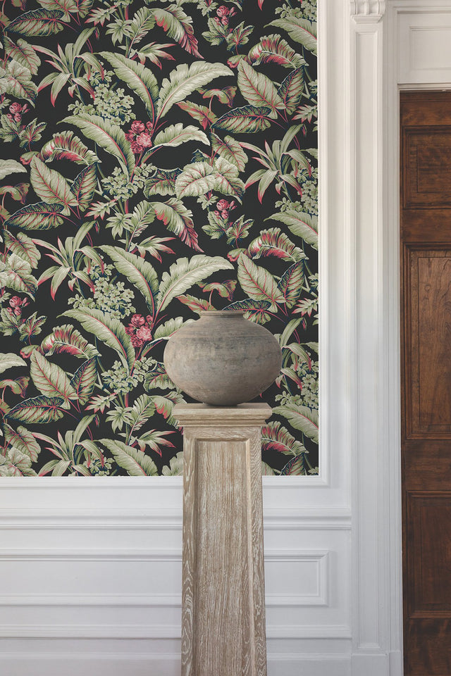 Mystic Isle Black Tropical Eclectic Wallpaper - York GT4504