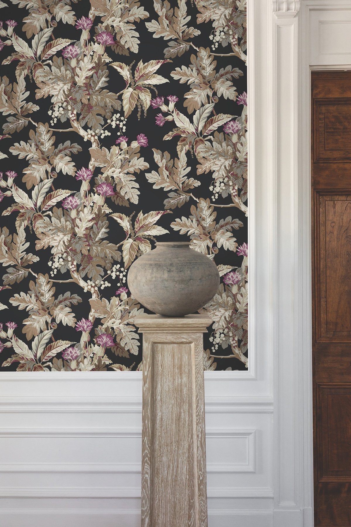 Briarwood Black Botanical Vintage Wallpaper - York GT4521