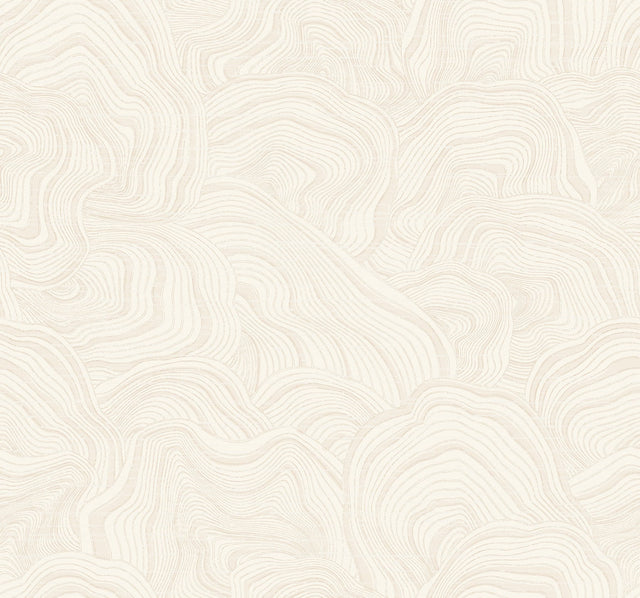 Geodes White Wallpaper with Metallic Raised Ink Bohemian Eclectic Pattern - York GT4529