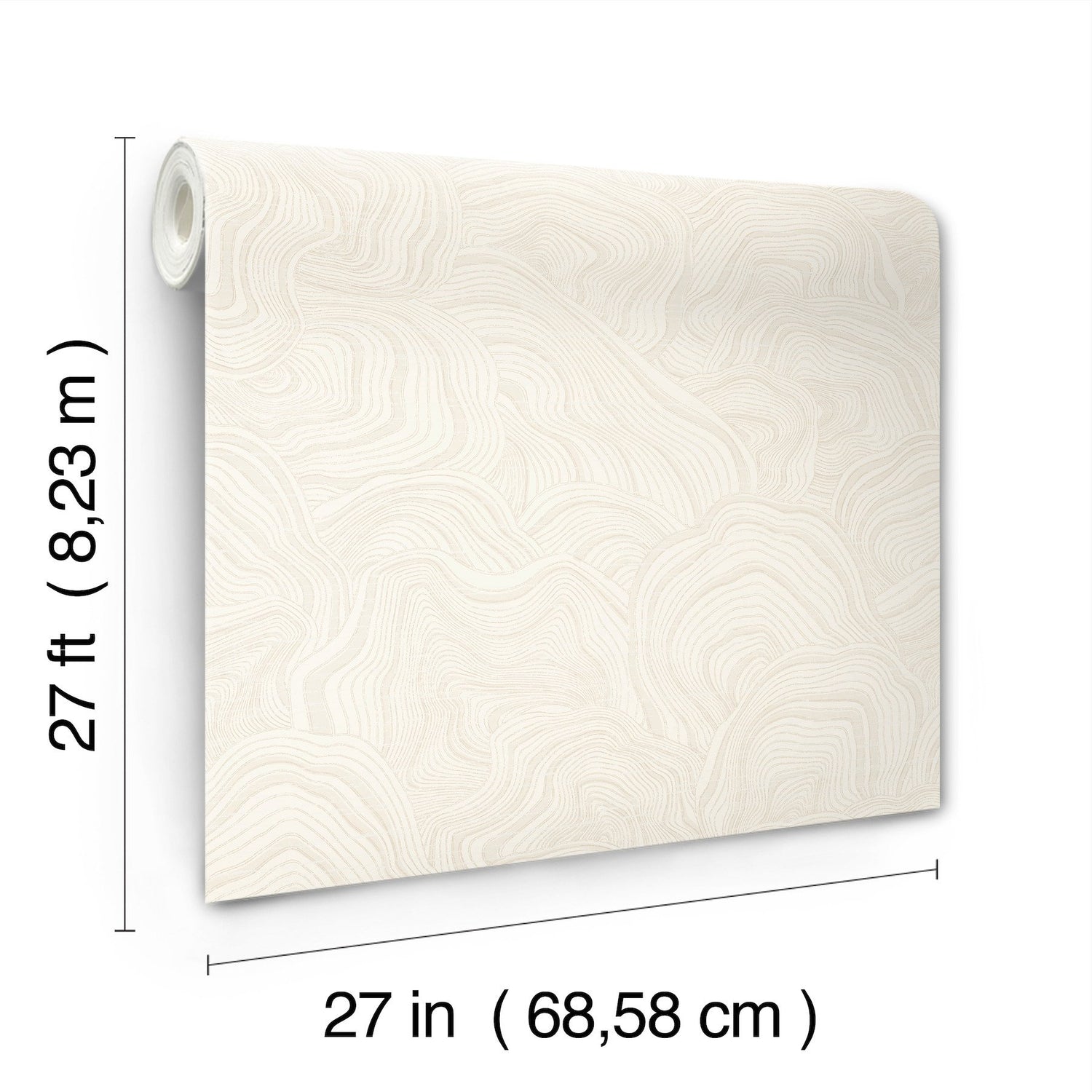 Geodes White Wallpaper with Metallic Raised Ink Bohemian Eclectic Pattern - York GT4529