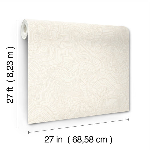 Geodes White Wallpaper with Metallic Raised Ink Bohemian Eclectic Pattern - York GT4529