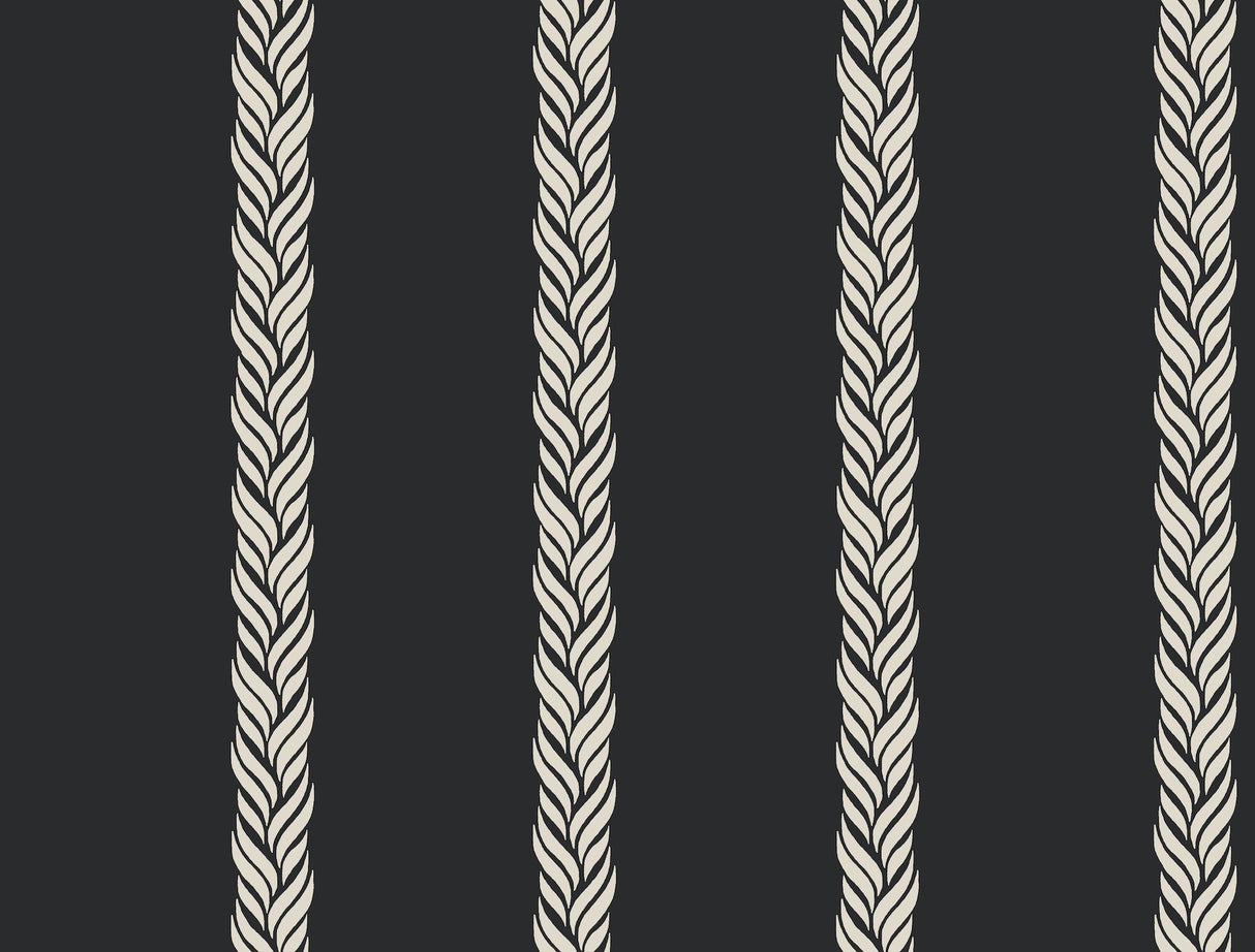 Braided Stripe Black Wallpaper with Braided Stripe Motif - Ronald Redding GT4542