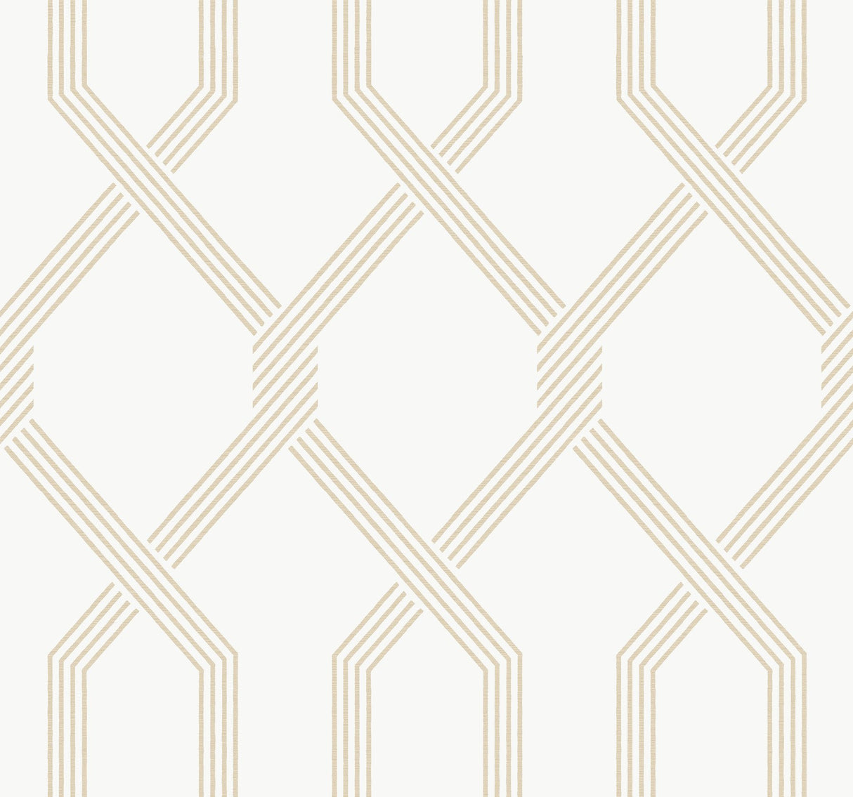 Palisade Beige Geometric Wallpaper, Raised Ink, Transitional Style - York GT4551