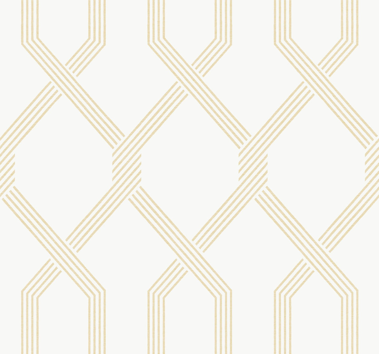 Palisade Yellow Wallpaper with Geometric Diamond Ribbon Pattern - York GT4556