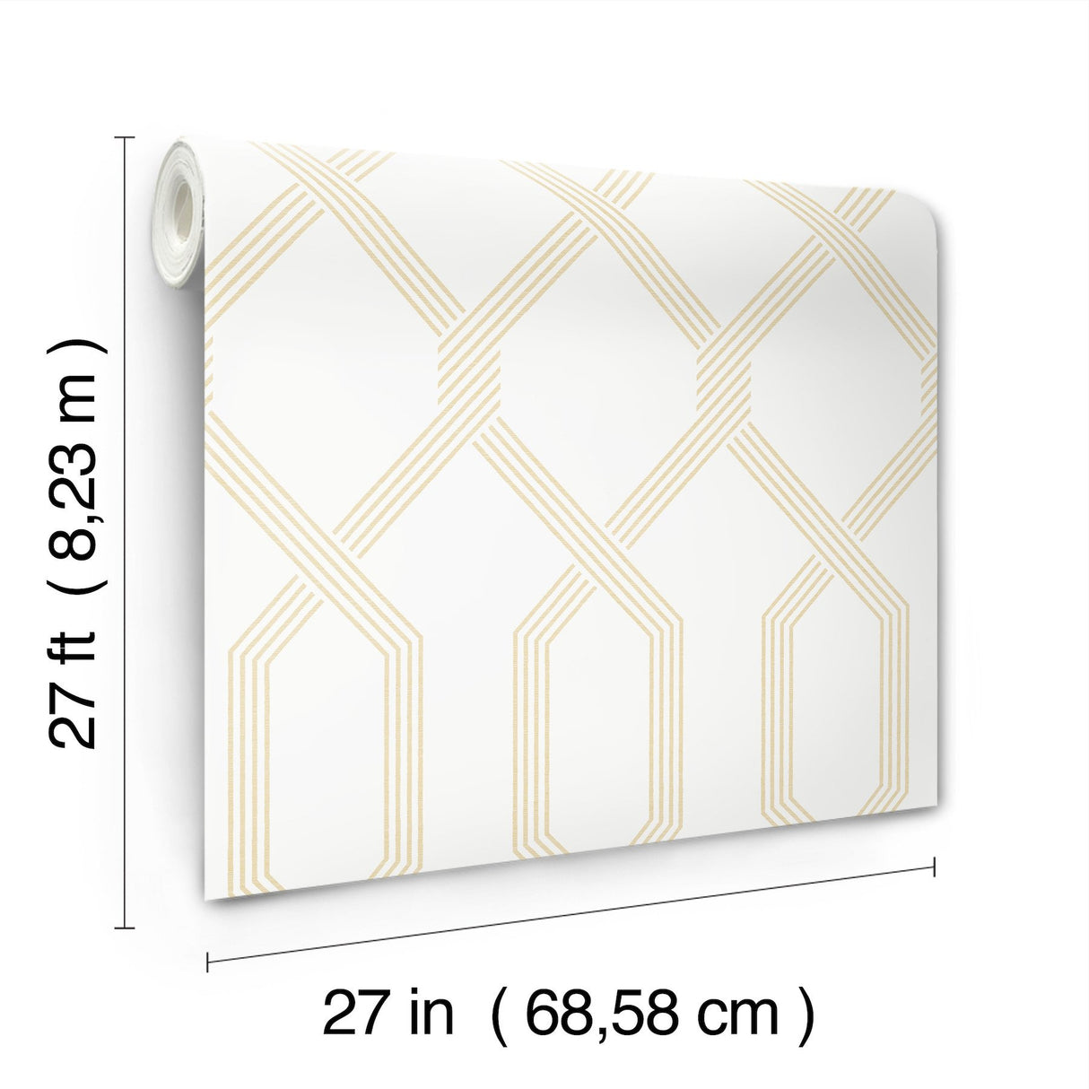 Palisade Yellow Wallpaper with Geometric Diamond Ribbon Pattern - York GT4556
