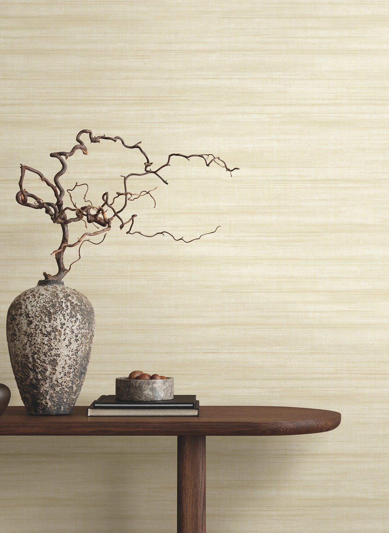 Brushed Linen Ivory Wallpaper with Weaves Pattern - York GT4562