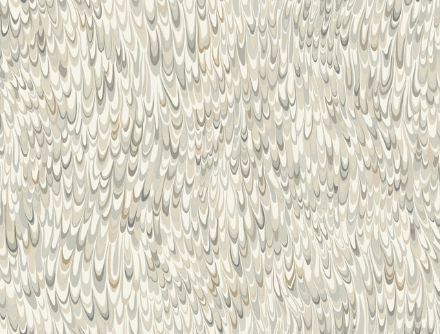 Aslan Neutral Wallpaper with Marbled Feathered Motif - York GT4581
