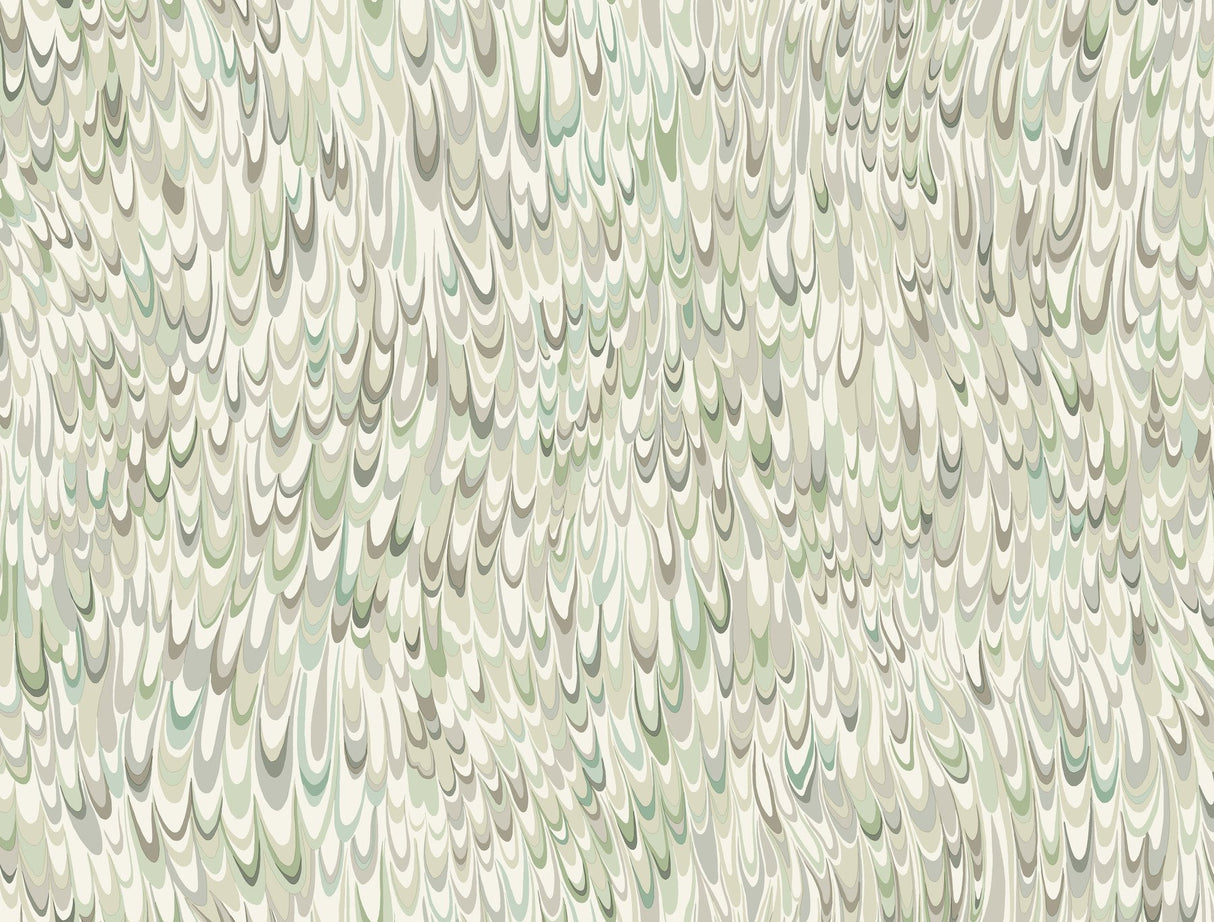 Aslan Green Wallpaper with Bohemian Eclectic Marbled Pattern - York GT4582