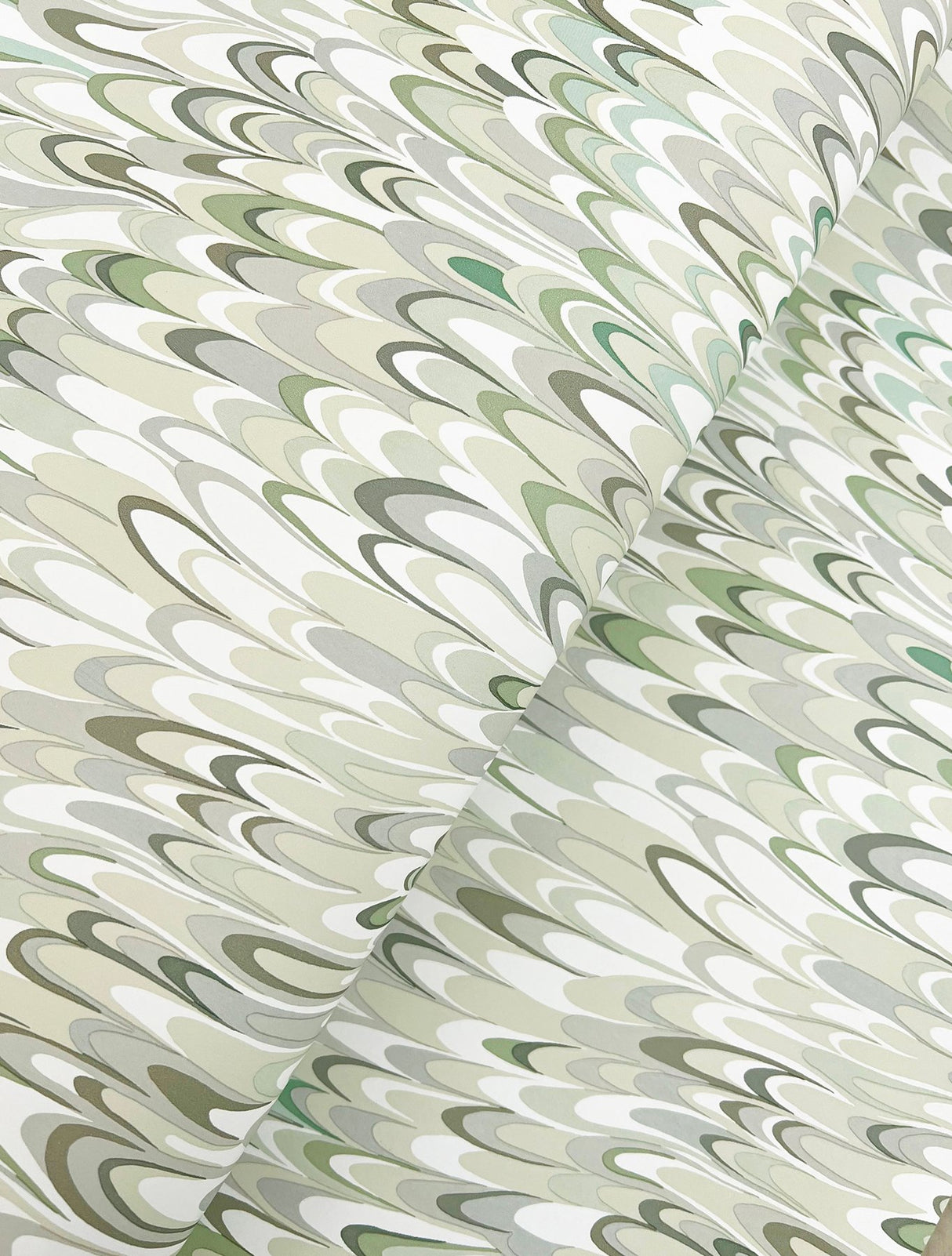Aslan Green Wallpaper with Bohemian Eclectic Marbled Pattern - York GT4582