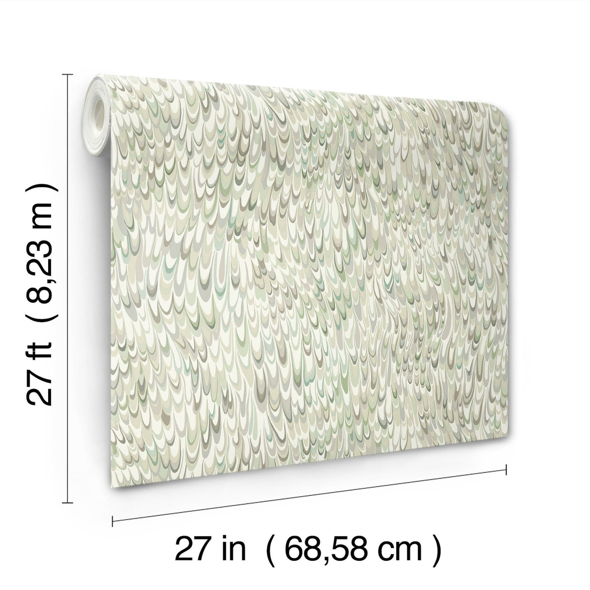 Aslan Green Wallpaper with Bohemian Eclectic Marbled Pattern - York GT4582