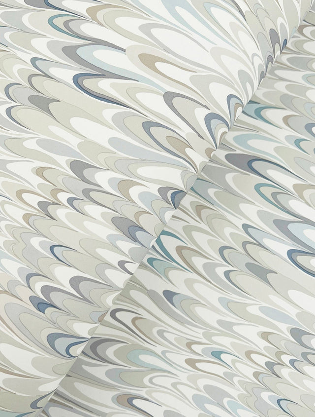 Aslan Blue Wallpaper with Bohemian Eclectic Marbled Motif - York GT4584