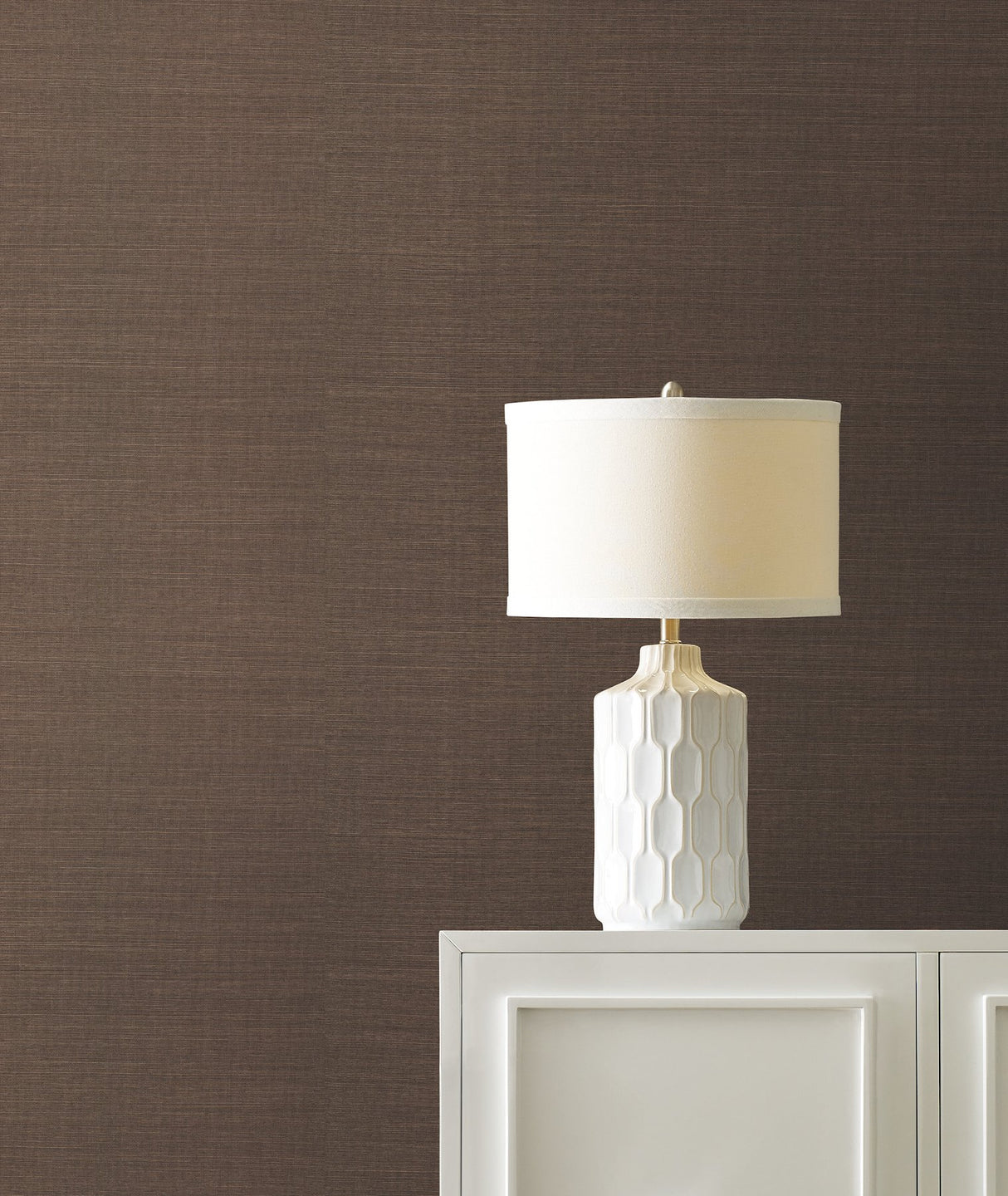 Maguey Sisal Mink Wallpaper in Brown Grasscloth Texture - York GV0108NWFD