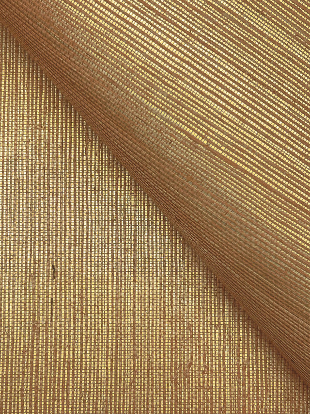 Maguey Sisal Gold Wallpaper with Metallic Grasscloth Texture - York GV0116NW