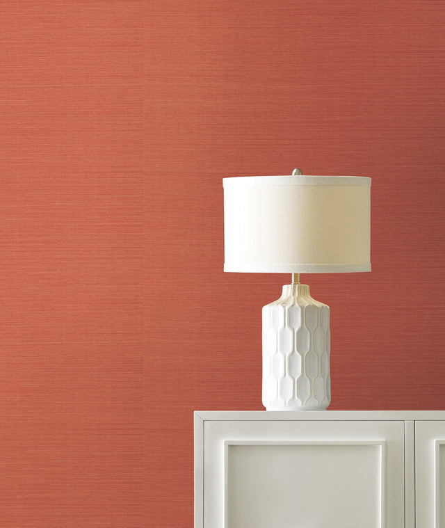 Maguey Sisal Rhubarb Wallpaper with Traditional Grasscloth Texture - York GV0131NW