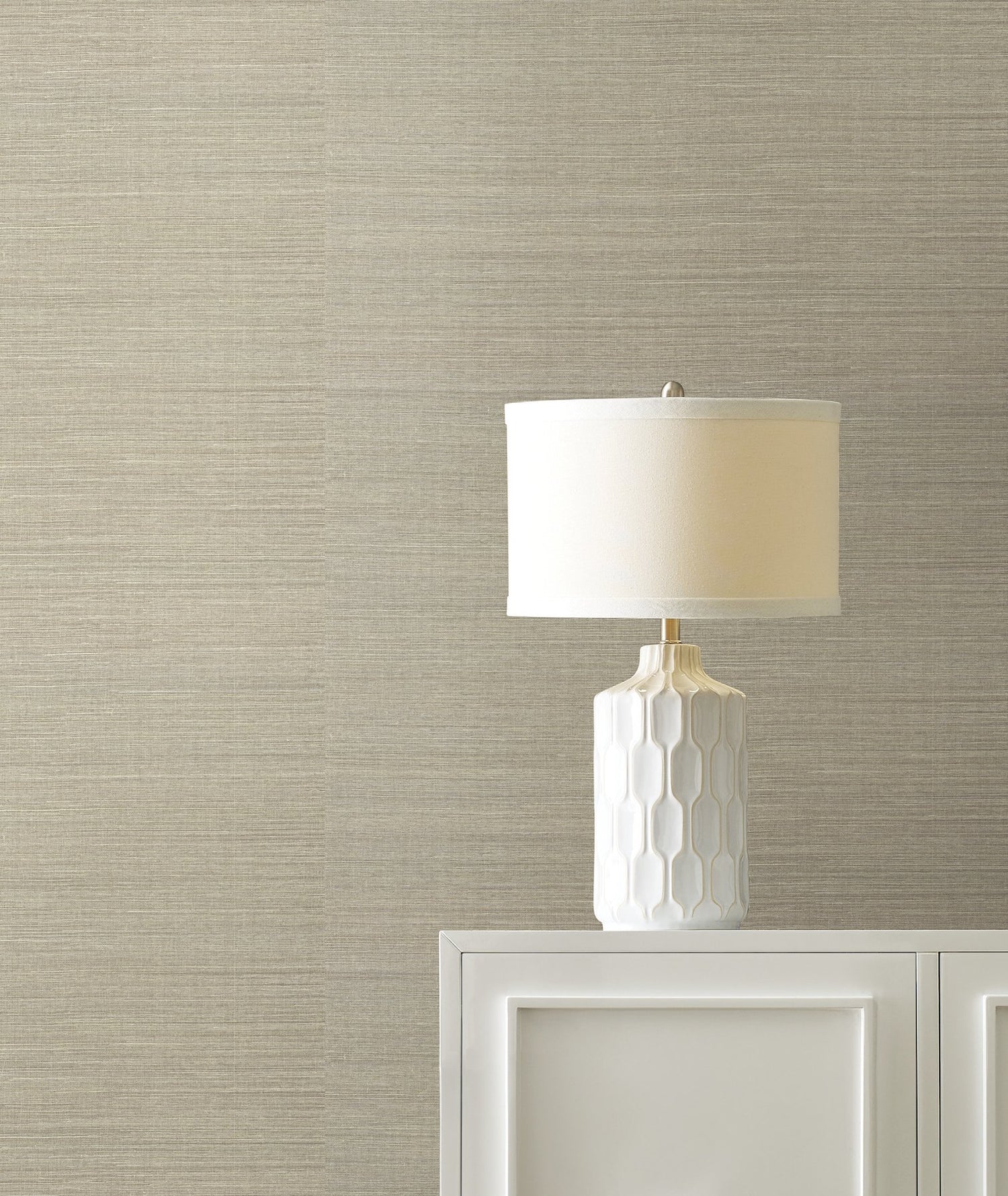 Maguey Sisal Silver Grasscloth Wallpaper with Metallic Effect - York GV0135NW