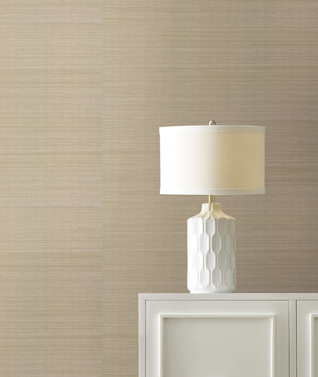 Maguey Sisal Mushroom Wallpaper with Natural Grasscloth Texture - York GV0176NW