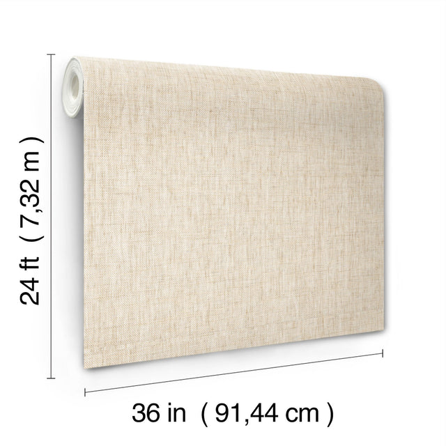 Kami Paperweave Natural Wallpaper with Paper Weave Grasscloth Texture - York GV0181LM