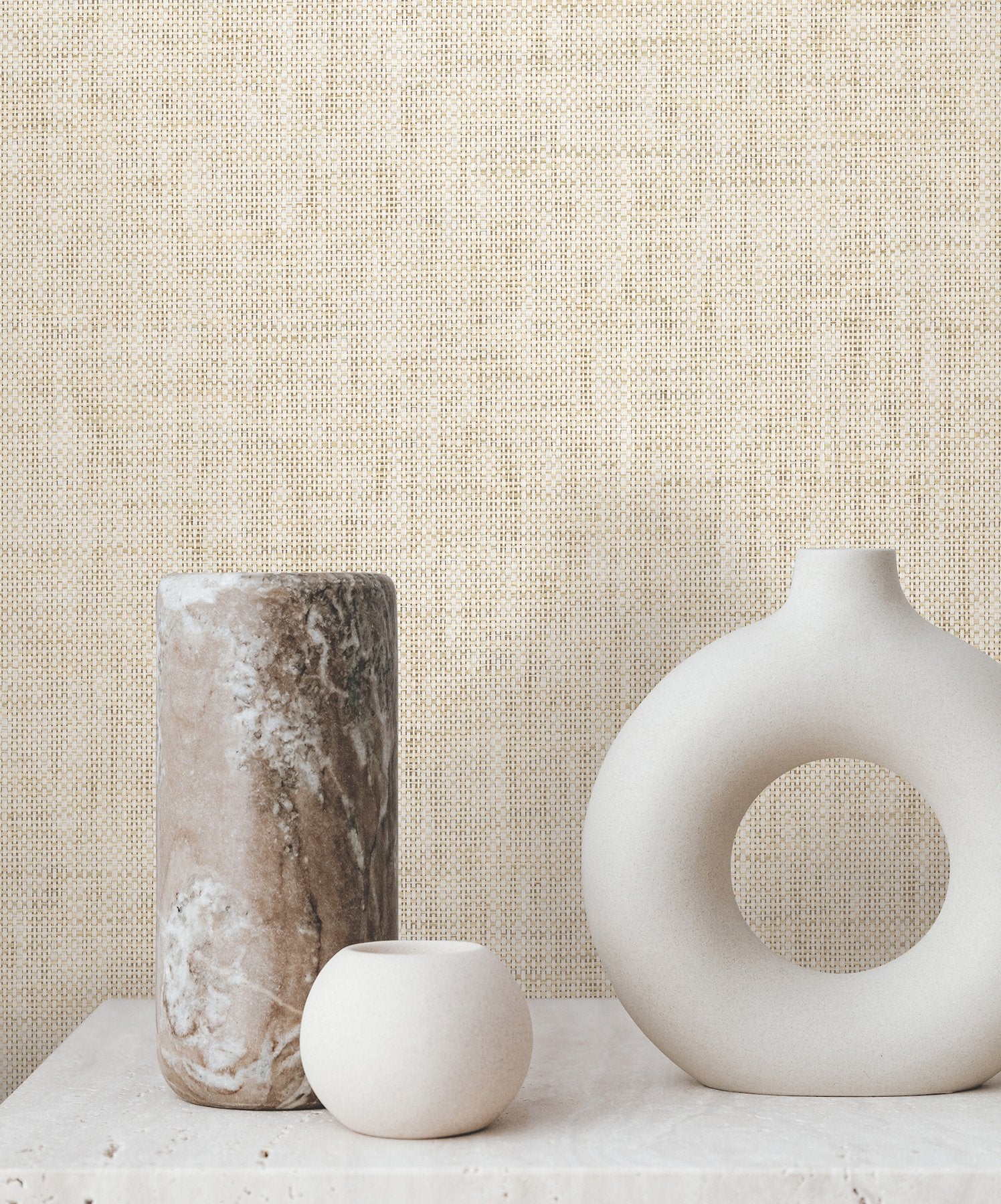 Kami Paperweave Natural Wallpaper with Paper Weave Grasscloth Texture - York GV0181LM