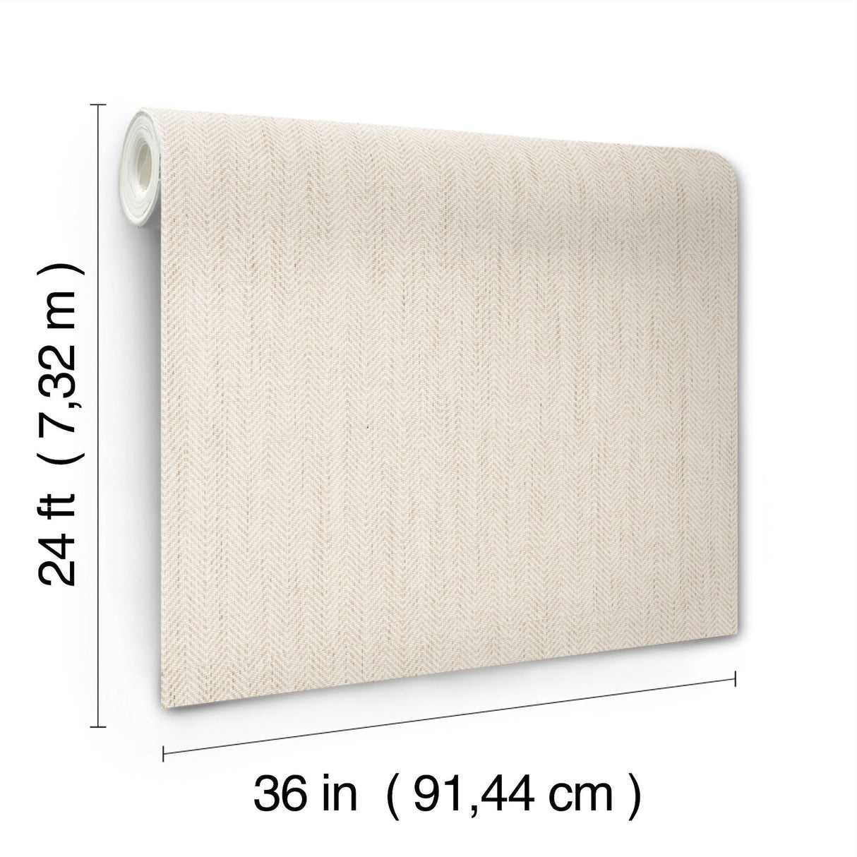 Tailored Weave White Wallpaper with Paper Weave Grasscloth Herringbone - York GV0194
