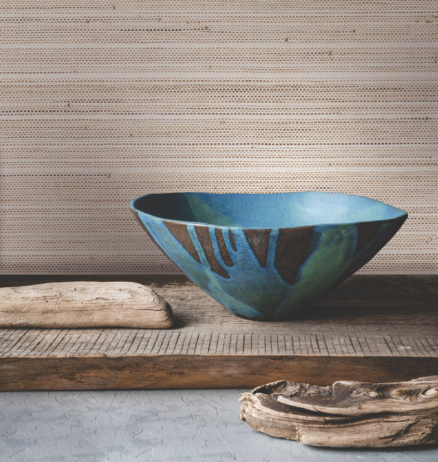 Marled Abaca White Grasscloth Wallpaper - York GV0201