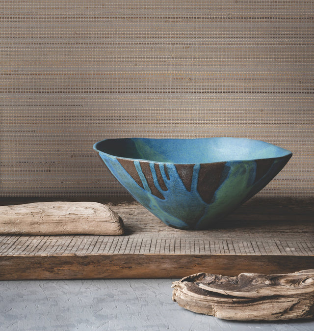 Marled Abaca Grey Grasscloth Wallpaper - Ronald Redding GV0203