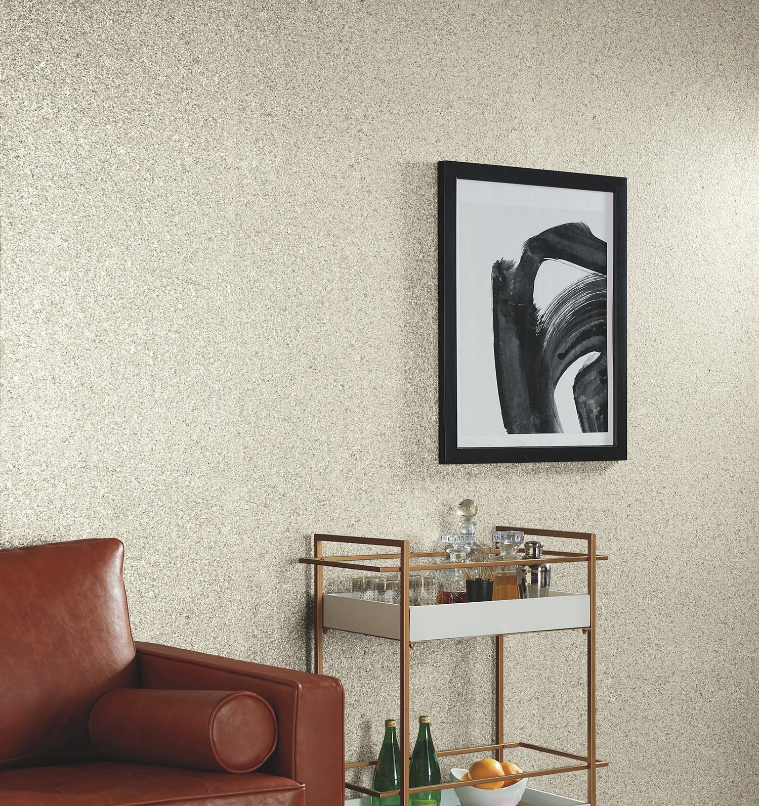 Brilliant Mica Clear Quartz Wallpaper with Raised Prints Metallic Effect - York GV0213