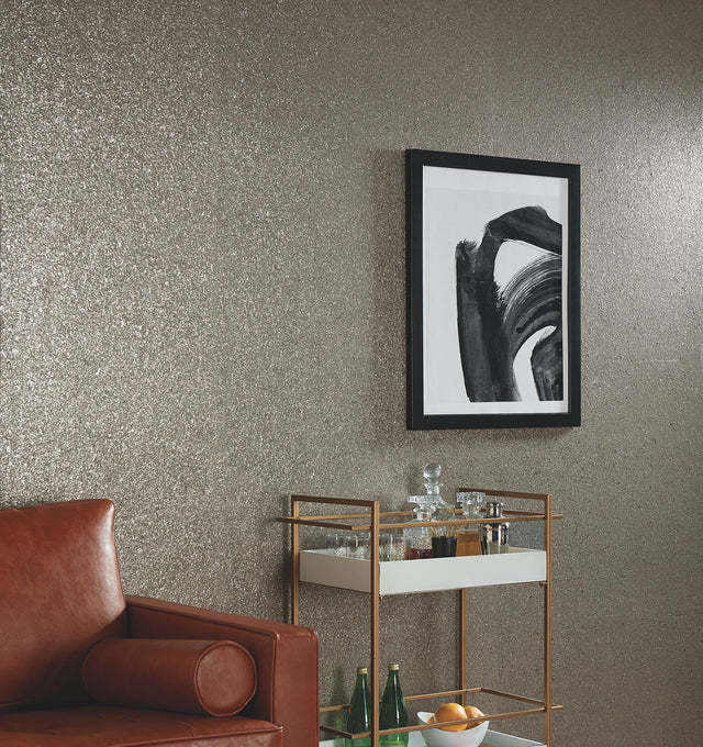 Brilliant Mica Graphite Wallpaper with Metallic Raised Texture - York GV0215