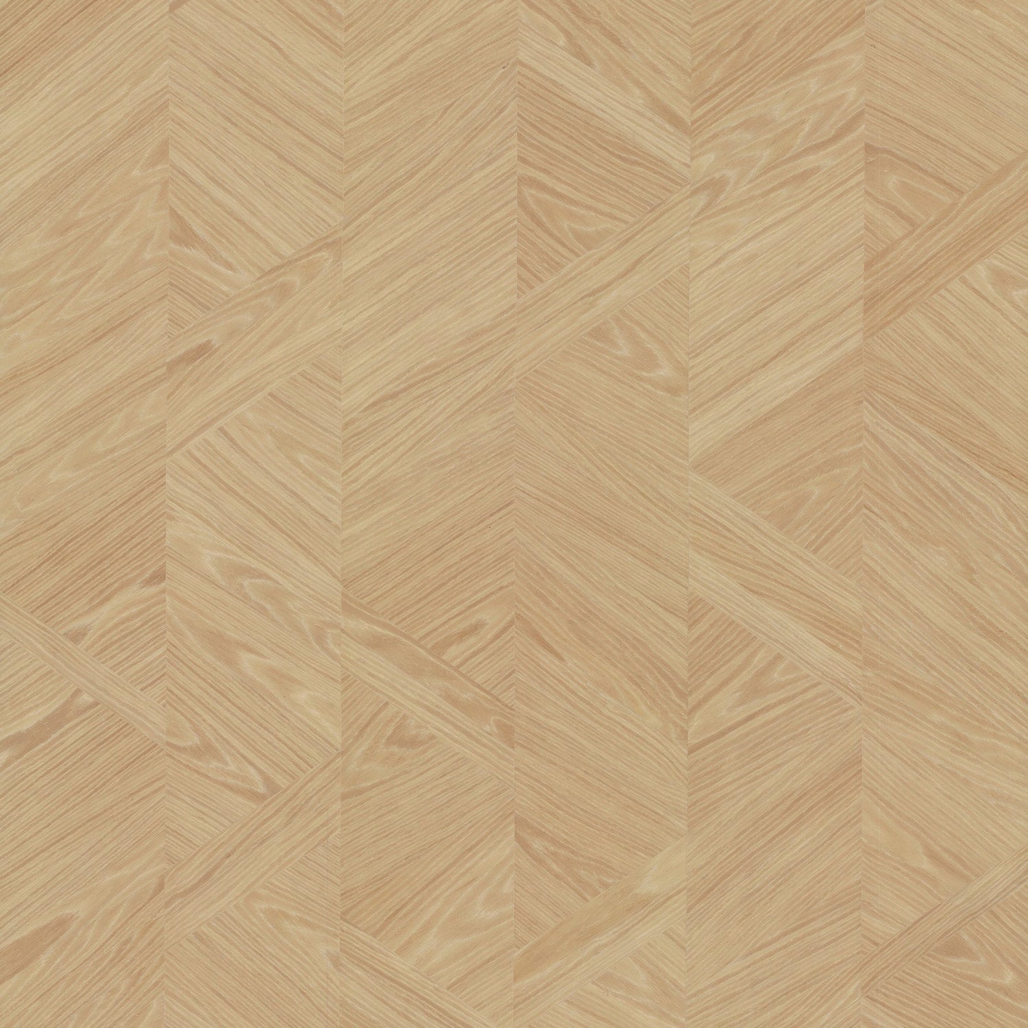 Interlocking Wood Oak Wallpaper with Wood Veneer Chevron Panel Motif - York GV0244