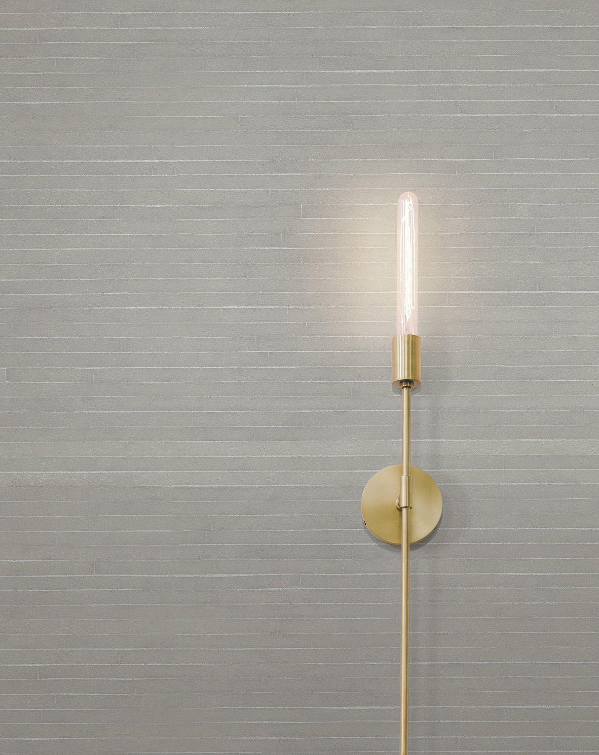 Handcrafted Shimmering Paper Grey Wallpaper with Metallic Horizontal Stripe - York GV0253