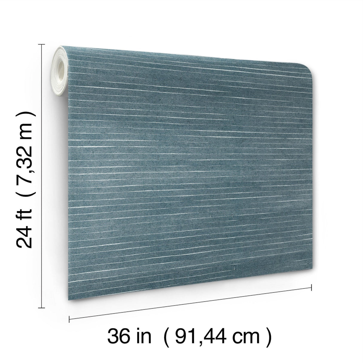 Handcrafted Shimmering Paper Denim Wallpaper with Metallic Horizontal Stripe Texture - York GV0254