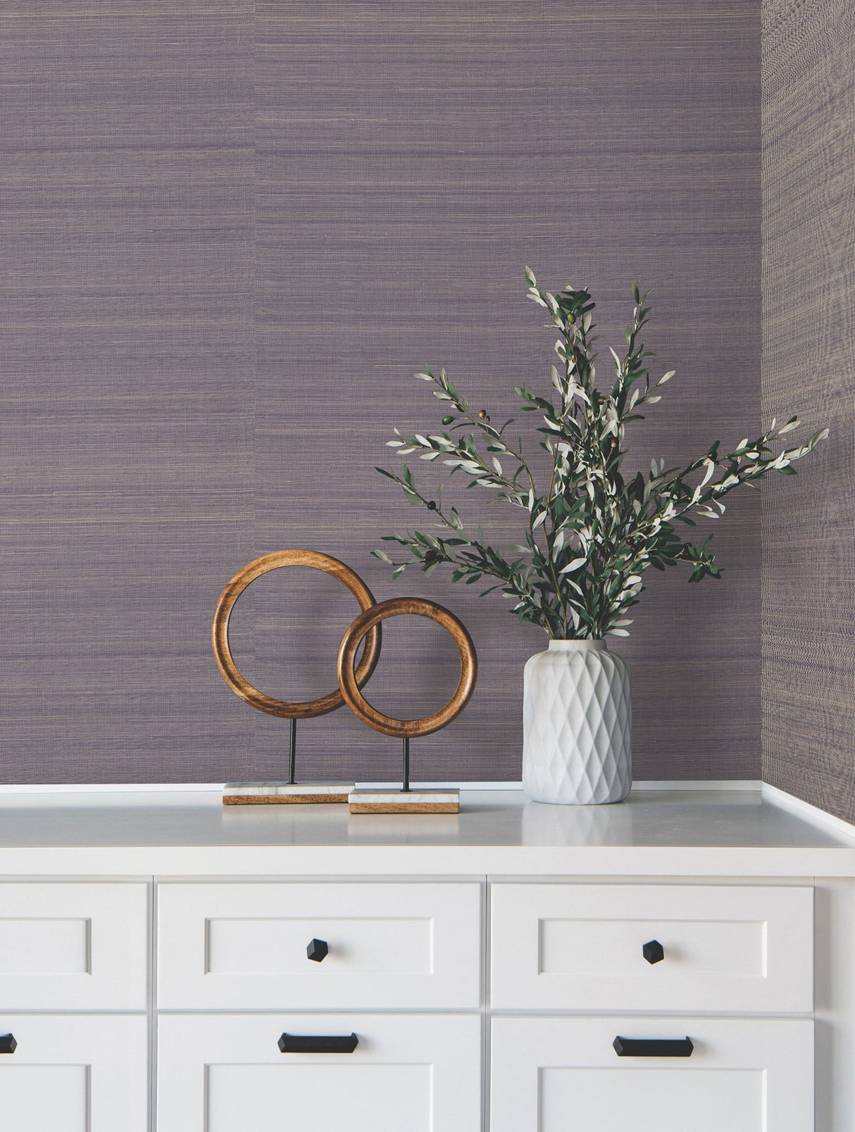 Modern Abaca Indigo Grasscloth Wallpaper with Traditional Style - York GV0273