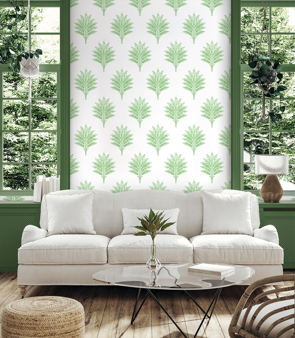 Sea Breeze Palm Greenery by Harry & Grace Peel and Stick Palm Wallpaper – Harry & Grace HG10604