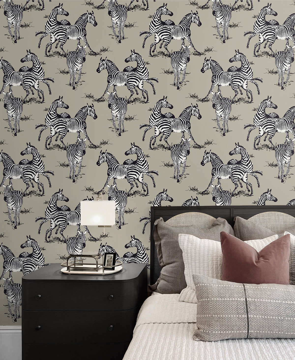 Playful Zebras Pavestone by Harry & Grace Peel and Stick Zebra Peel & Stick Wallpaper – Harry & Grace HG11110