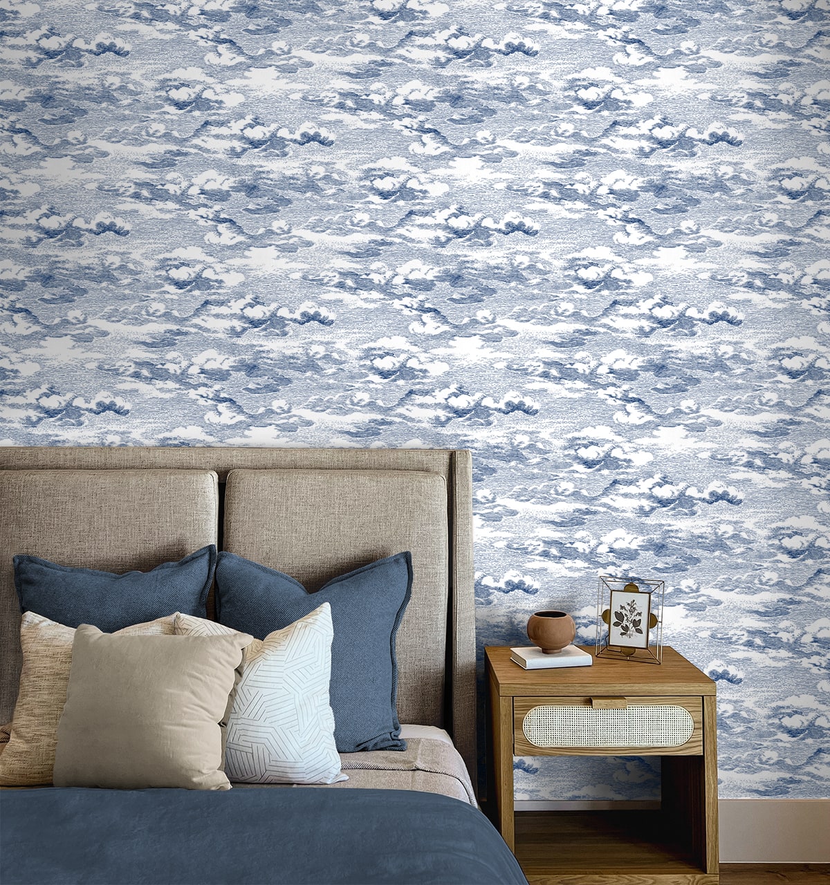 Clouds Blue by Harry & Grace Peel and Stick Cloud Wallpaper- Harry & Grace HG11202