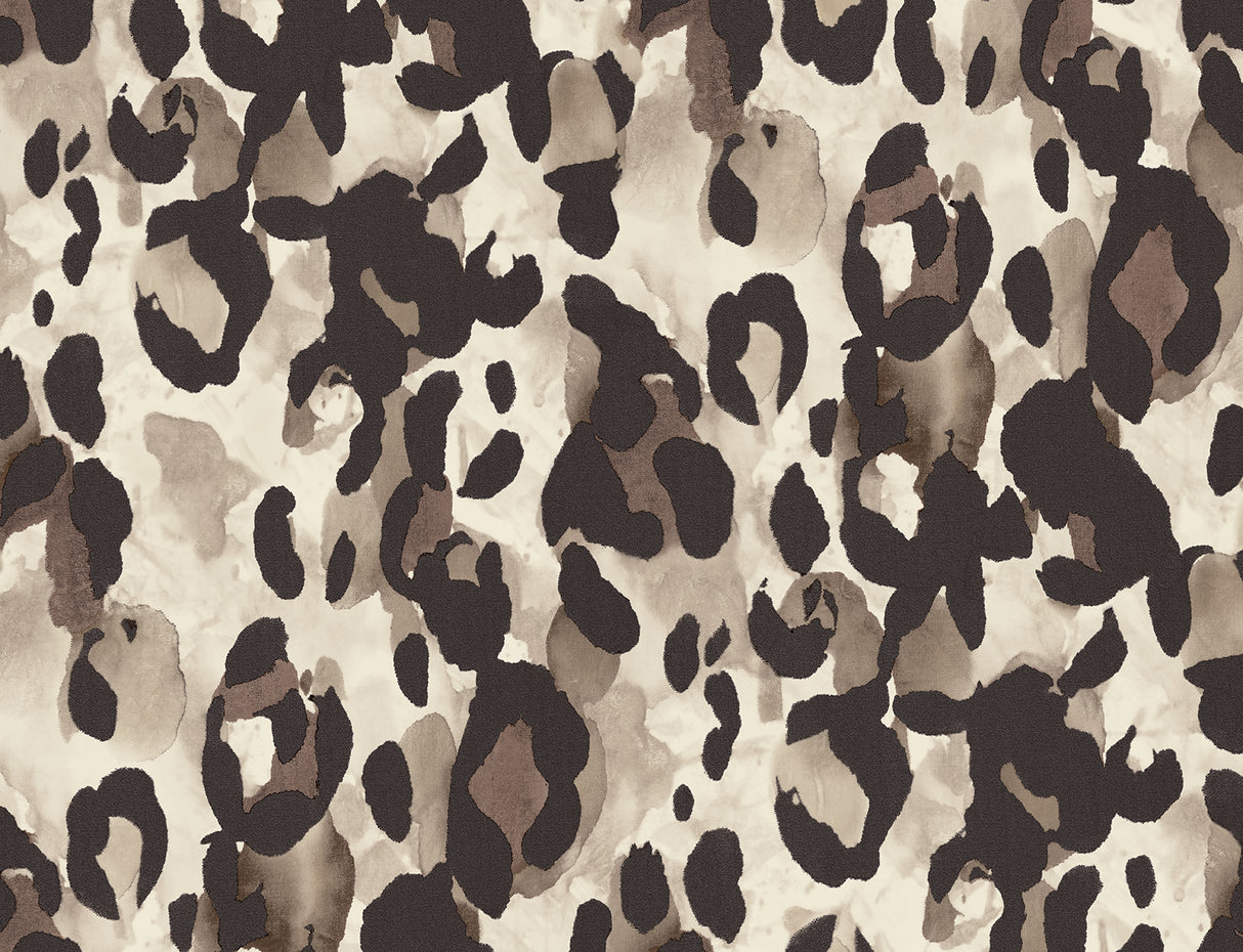 Kirsea Taupe leopard print peel and stick wallpaper pattern