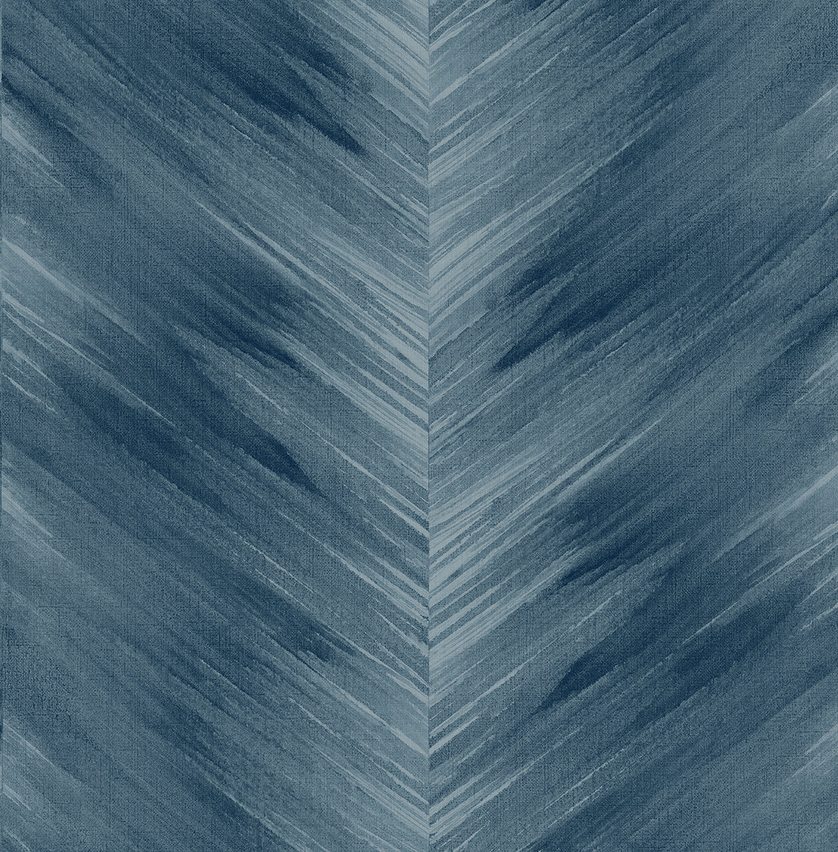 Washed Chevron Blue Lake peel and stick wallpaper in a brushed chevron pattern