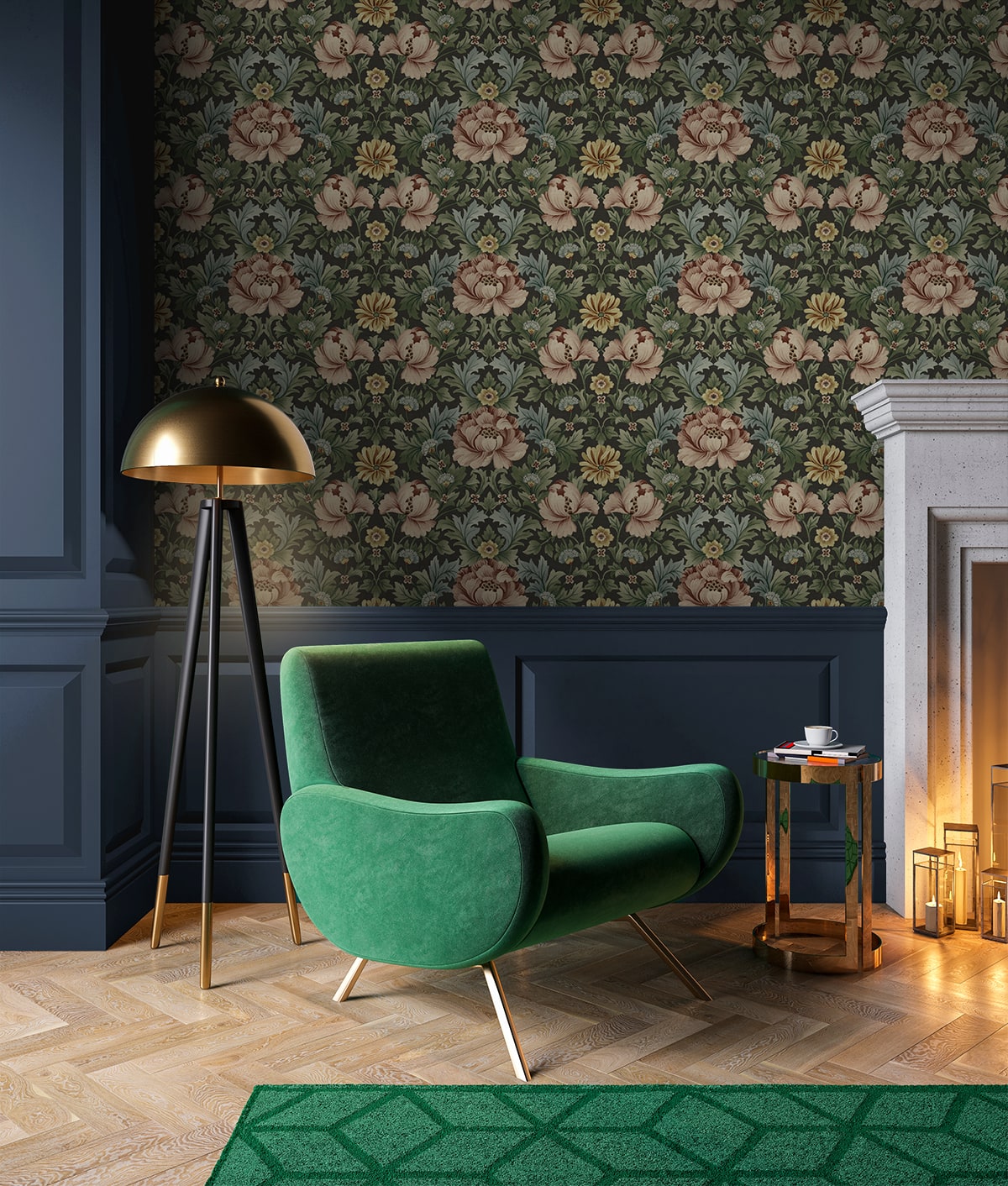 Floral Garden Clove & Rosemary by Harry & Grace Peel and Stick Floral Wallpaper – Harry & Grace HG12606