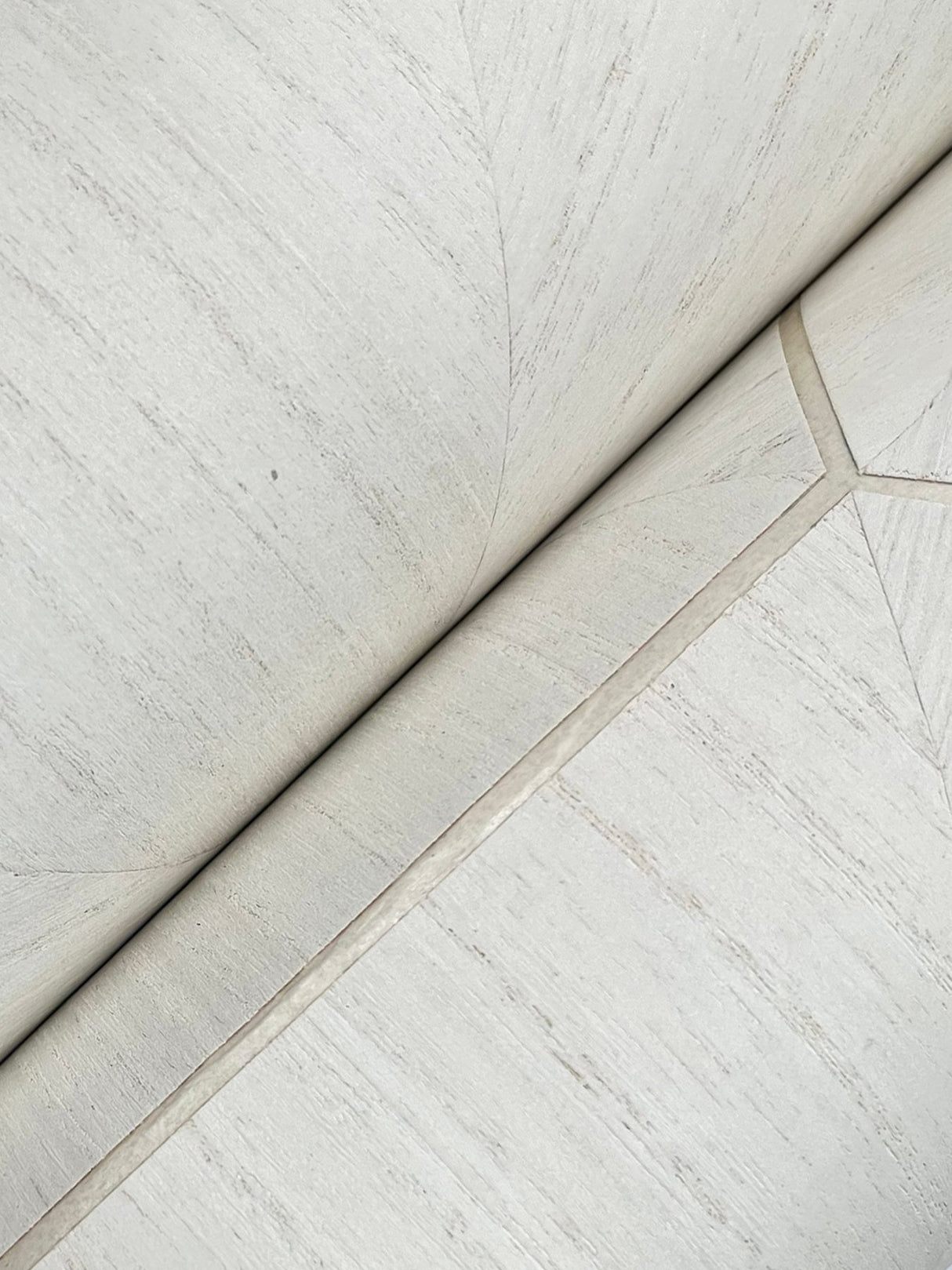 Hexagram Wood Veneer Ivory Wallpaper with Geometric Hexagon Pattern, Feature Wall Style - York HO2101GV