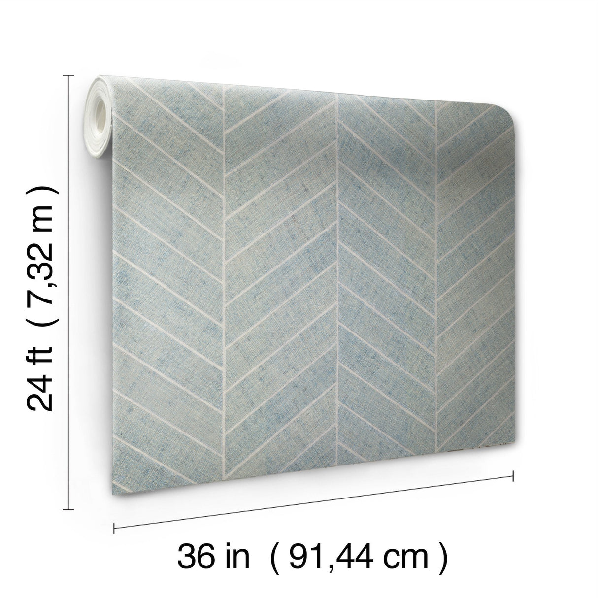 Atelier Herringbone Lagoon Wallpaper with Metallic Raffia Grasscloth Feature Wall - York HO2106GV