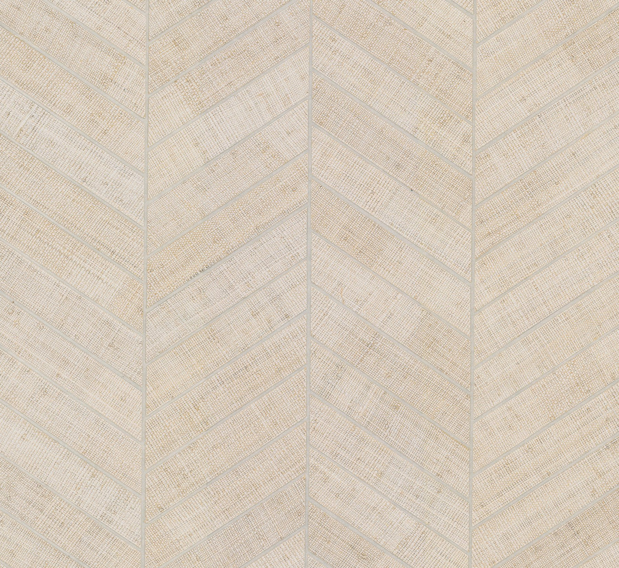 Atelier Herringbone White Wallpaper with Geometric Herringbone Raffia Motif - York HO2108