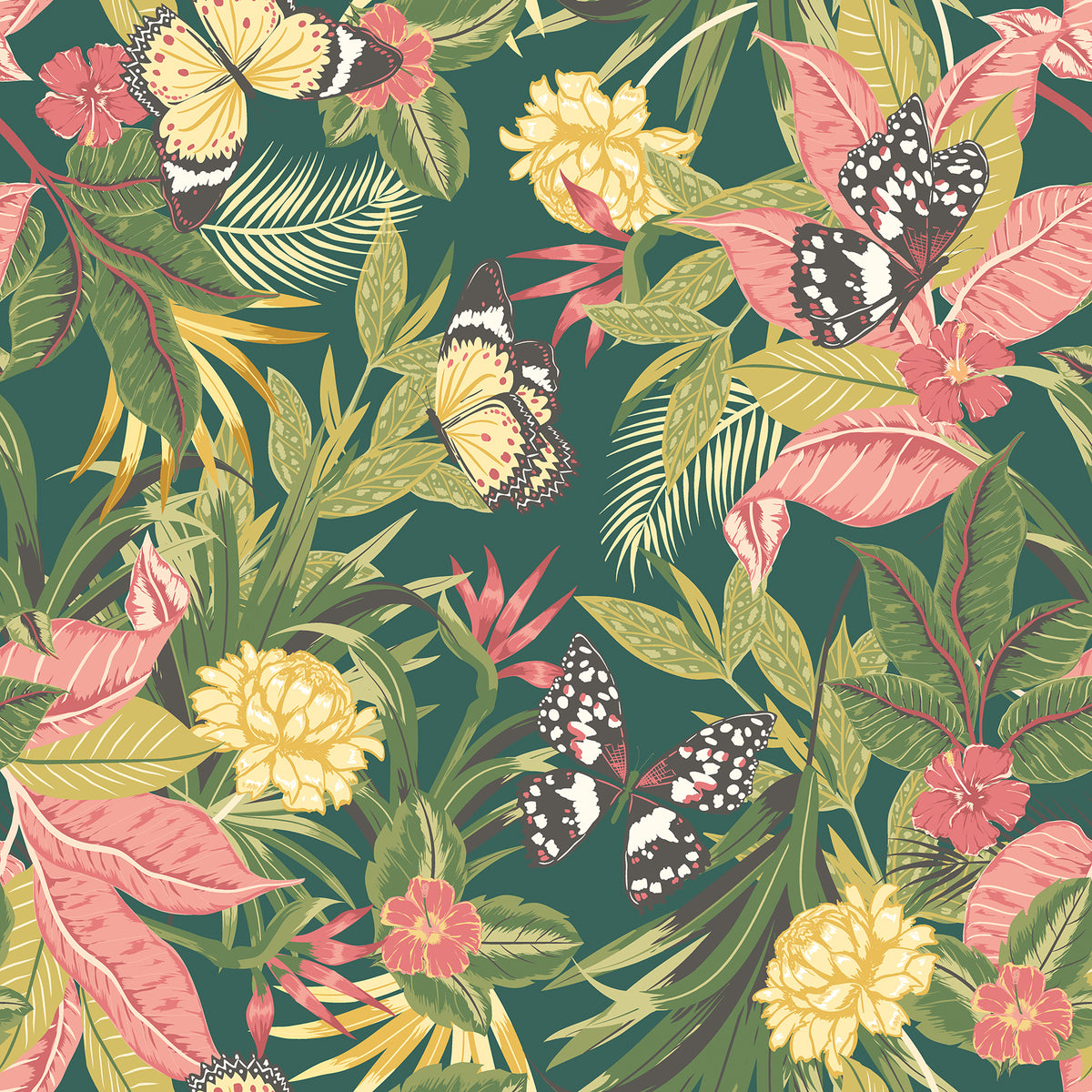 Paradise Forest Mix Peel and Stick Wallpaper by Hoopla Walls - HWA1193PU
