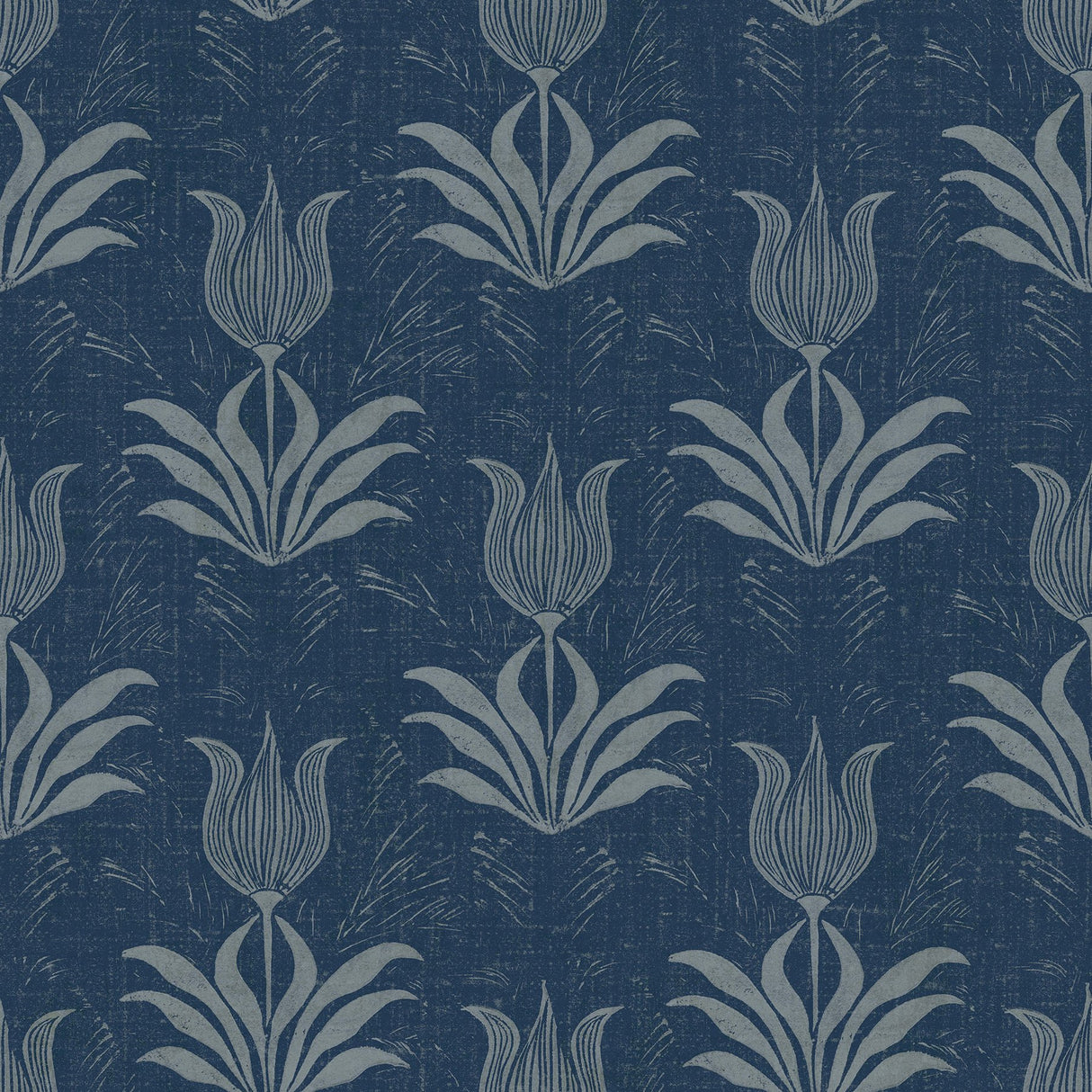Parrot Tulip Navy Peel & Stick Wallpaper with Botanical Floral Motif - NuWallpaper JHS5034