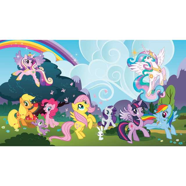 My Little Pony Ponyville Multicolor XL Chair Rail Prepasted Wall Mural - York JL1334M